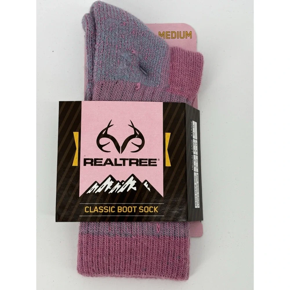Realtree Merino Wool Blend Classic Boot Socks Womens Medium 6-10 4 Pair Set NWT